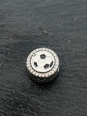 Pandora Engravable Soccer Exclusive Charm Sterling Silver Bead Charm Jewelry